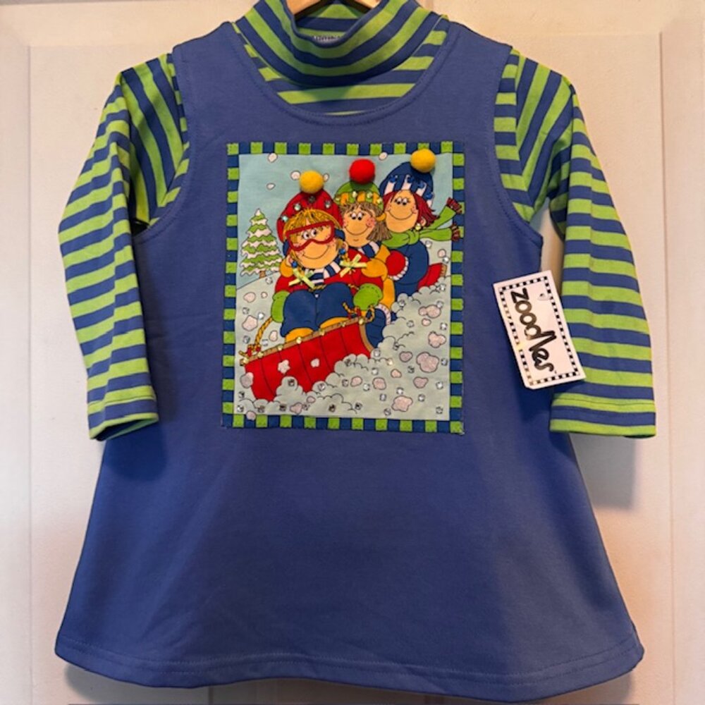NWT Zoodles Toboggan Sledding Fun 2 pc Dress 3T